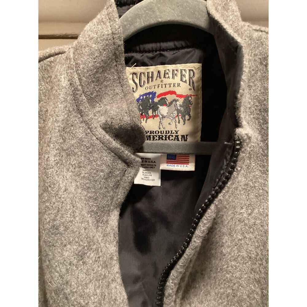 NWT Schaefer American Made 100% Wool Riding Vest Grey Medium  Western/Ranch Wear - Picture 9 of 10